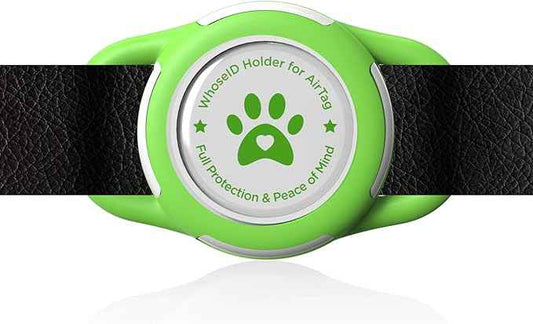 Airtag Dog Collar Holder, Durable & Lightweight Airtag Case, Slide-on Waterproof Protective Air Tag Holder for Dog Collar - for Dogs and Cats (Green, Small)