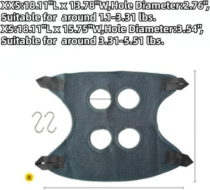 Rabbit Grooming Hammock with Safety Belt for Nail Clipping, Grooming, Bunny Bathing Bag for Nail Trimming, Cat Claw Care Bag, Small Animal Grooming Harness (Grey,X-Small)