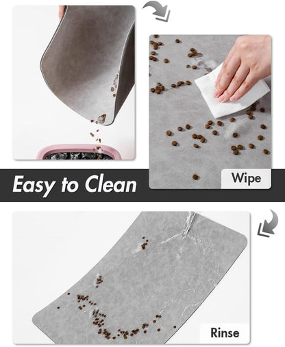MontVoo-Absorbent Pet Feeding Mat-No Stains Pet Mat for Food and Water Bowl-Quick Dry Cat & Dog Food Mat Water Dispenser Mat-Pet Supplies Mat-Dog Water Bowl Mat for Messy Drinker Light Grey