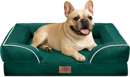 Comfort Expression Small Dog Beds Waterproof Orthopedic Foam Dog Sofa Beds for Medium Dogs Comfy Pet Bed with Washable Removable Cover & Non-Slip Bottom(Small,Emerald)