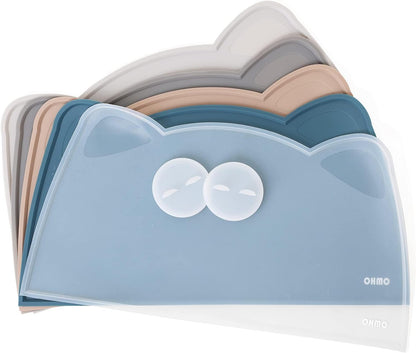 OHMO - 2 Pack Cat Food Can Lids, Small (3 oz) Silicone Can Covers for Pet Food Cans 2.5 oz Cat Food Cans, Dark Blue