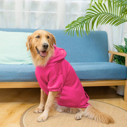 KOOLTAIL Basic Dog Hoodie - Soft & Warm Dog Hoodie Sweater with Leash Hole and Pocket, Dog Winter Coat, Cold Weather Clothes Sweatshirt for Small Medium Large Dogs Puppy Cat Boys Girls Deep Pink XL