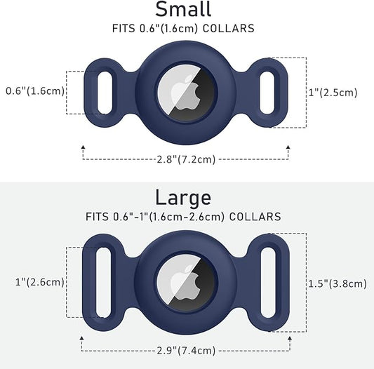 2 Pack Case for Airtag Dog Cat Collar Holder, Soft Silicone Anti-Lost Waterproof Protective Case Compatible with Apple Airtag, for Pet Dog Cat Collars Holder