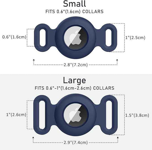 2 Pack Case for Airtag Dog Cat Collar Holder, Soft Silicone Anti-Lost Waterproof Protective Case Compatible with Apple Airtag, for Pet Dog Cat Collars Holder