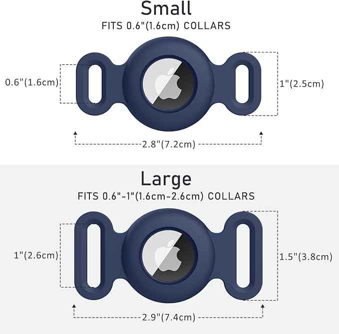 2 Pack Case for Airtag Dog Cat Collar Holder, Soft Silicone Anti-Lost Waterproof Protective Case Compatible with Apple Airtag, for Pet Dog Cat Collars Holder