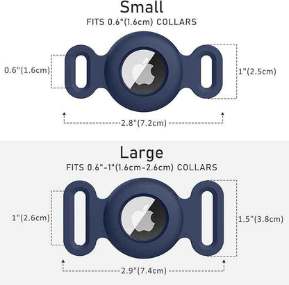 2 Pack Case for Airtag Dog Cat Collar Holder, Soft Silicone Anti-Lost Waterproof Protective Case Compatible with Apple Airtag, for Pet Dog Cat Collars Holder