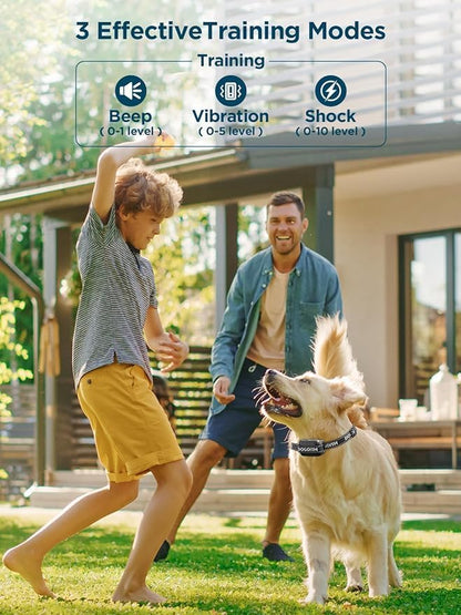 Wireless Dog Fence for 2 Dogs, GPS Wireless Dog Collar with 3 Correction Mode, Pet Containment System with AI Smart Signal, Electric Dog Fence Collar for Outdoor Use(2 Collars)