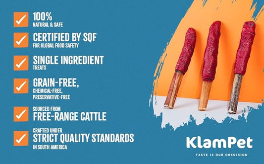 Collagen Sticks for Dogs – 6 Inch (15 Pack) Natural Single-Ingredient Beef Chews – Long-Lasting & Fully Digestible – Supports Dental & Joint Health