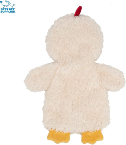 Best Pet Supplies Interactive Squeaky Dog Chew Toy, Ideal Dog Toys for Chewers, Small, Medium & Large Dogs, and Fetch Lovers - Crinkle Chicken (Cream), Large