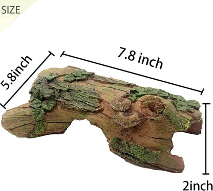 Resin Reptiles Hollow Tree Trunk Habitat Decor Reptile Log Hides Caves Bearded Dragon Hideout Cave Bark Habitats Decoration Gecko Hut for Lizard Chameleon Crested Gecko Snake Spider (3Pcs)