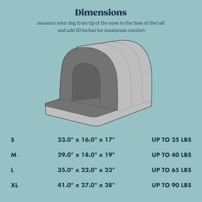 Orthopedic Dog Bed House - Dog House Indoor with Egg-Crate Foam - Tent Bed with Waterproof Lining & Nonskid Bottom, Ideal for Small Breeds & Fits 24-Inch Crate - 23"x16", Charcoal