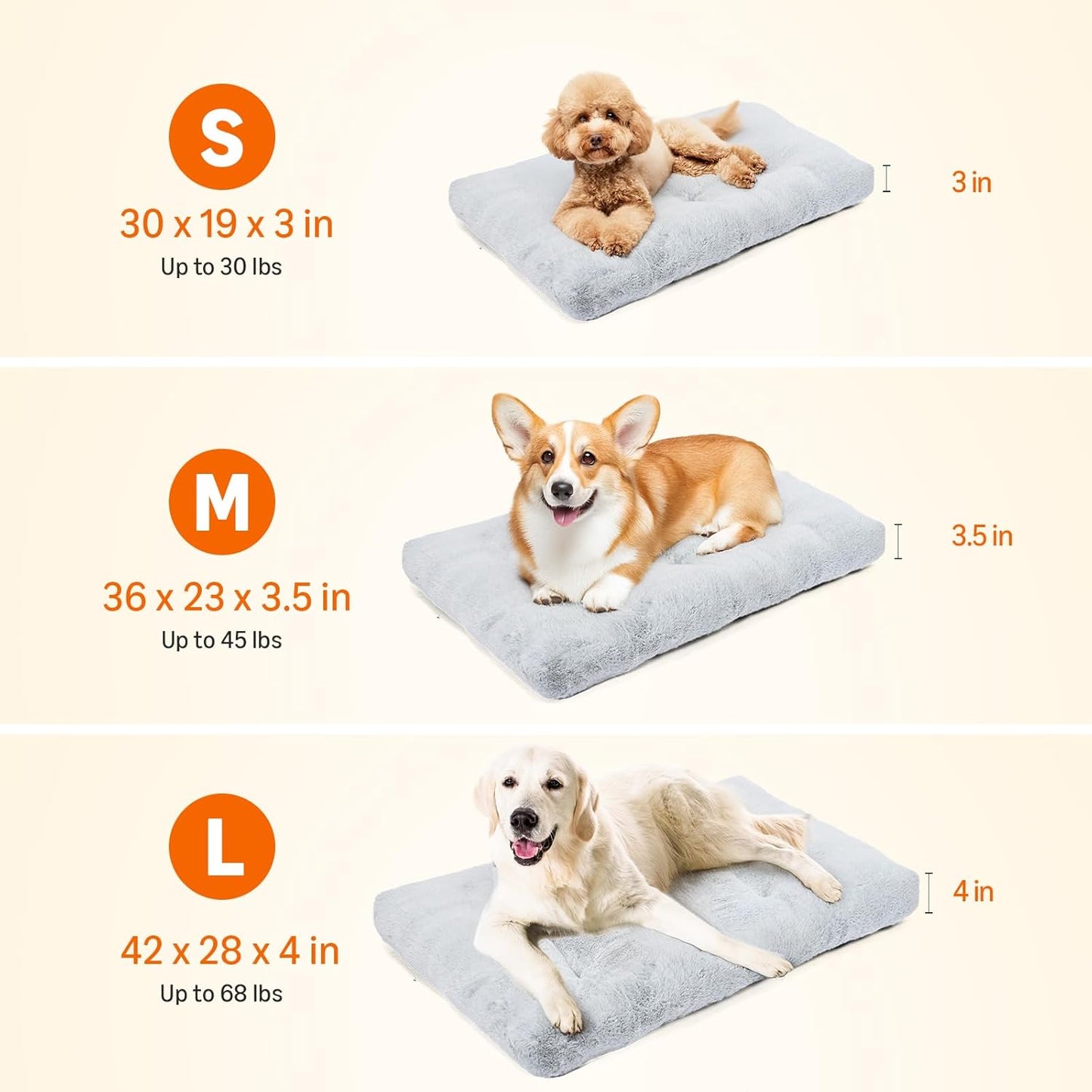 Amazon Basics Medium Dog Bed for Crate, Washable Medium Dog Mat for Pet Kennel, Anti-Slip, Cama para Perros, 36x23x3.5 Inches