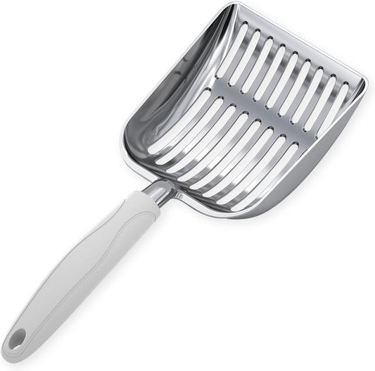 WePet Cat Litter Scoop, Aluminum Alloy Sifter, Kitty Metal Scooper, Deep Shovel, Long Handle, Poop Sifting, Kitten Pooper Lifter, Durable, Heavy Duty, for Litter Box