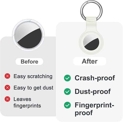 Compatible with AirTag Case Keychain for Air Tag Holder Silicone for AirTags Key Ring Cases Tags Chain for Apple for AirTag GPS Item Finders Accessories, Transparent Luminous