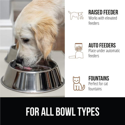 GORILLA GRIP 100% Waterproof Raised Edge BPA Free Silicone Pet Feeding Mat, Dog Cat Food Mats Contain Spills Protects Floors, Placemats for Cats and Dogs Water Bowl, Pets Accessories 18.5x11.5 Cream