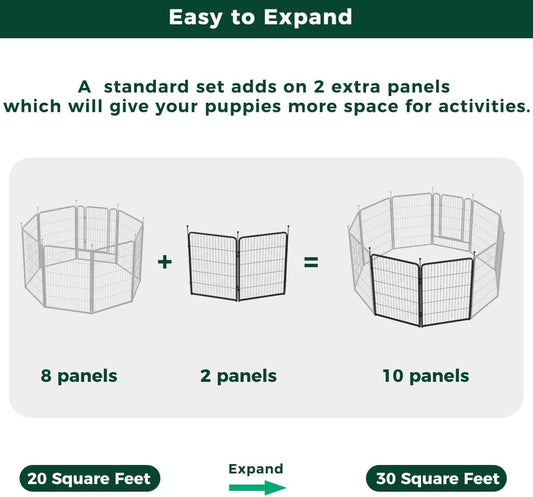 FXW Rollick Unleashed Dog Playpen for Indoor, Yard, RV Camping, 40 inch 2 Panels for Medium and Large Dogs, Black│Patented