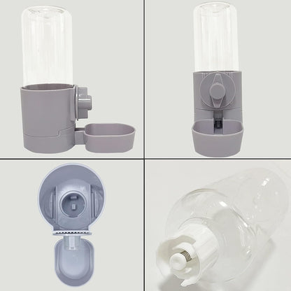 kathson 2Pcs Rabbit Water Bottle 17 OZ Bunny Hanging Water Fountain Automatic Guinea Pig Water Dispenser No Leak Drinking Feeder for Bunny Chinchilla Hamsters Cat Dog Small Animals(Grey)