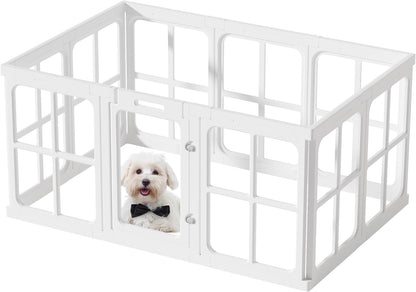 Clear Acrylic Dog Playpen with Door, for Puppy Cat Rabbit Transparent Pet Pen, Dog Playpen Indoor, Dog Fence, Easy Assemble & Cleaning Dog Pen for Small & Medium Dogs (23.6“ Height, 10PCS)