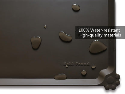 Hoki Found XX-Large Silicone Pet Food Mats Tray - Non Slip Pet Dog Cat Bowl Mats Placemat - Dog Pet Cat Feeding Mat - Waterproof Dog Cat Food Mats -Pet Water Mats for Carpet - Coffee