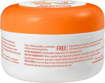 Douxo S3 Pyo Pads, Contains 3% Chlorhexidine & 0.5% Ophytrium, Antiseptic & Hydrating, For Bacterial or Yeast Skin Infections, For Dogs and Cats, 30 Pads