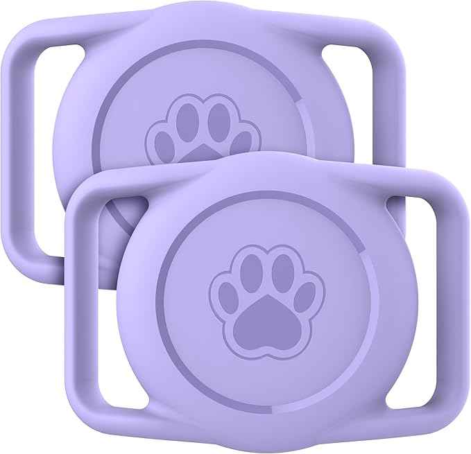 2 Pack for Airtag Dog Collar Holder,IPX8 Waterproof for air Tags-2 Pack,for Apple GPS Tracker Accessories丨Compatible with Apple AirTags丨Fits≤ 1.2" Width Collar for Dog cat Pets（Purple）