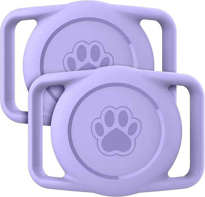 2 Pack for Airtag Dog Collar Holder,IPX8 Waterproof for air Tags-2 Pack,for Apple GPS Tracker Accessories丨Compatible with Apple AirTags丨Fits≤ 1.2" Width Collar for Dog cat Pets（Purple）