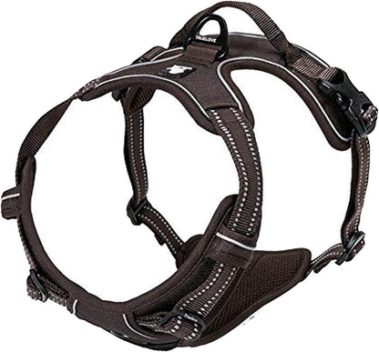 TRUE LOVE Adjustable No-Pull Dog Harness Reflective Pup Vest Harnesses Comfortable Control Brilliant Colors Truelove TLH5651(Brown,XS)