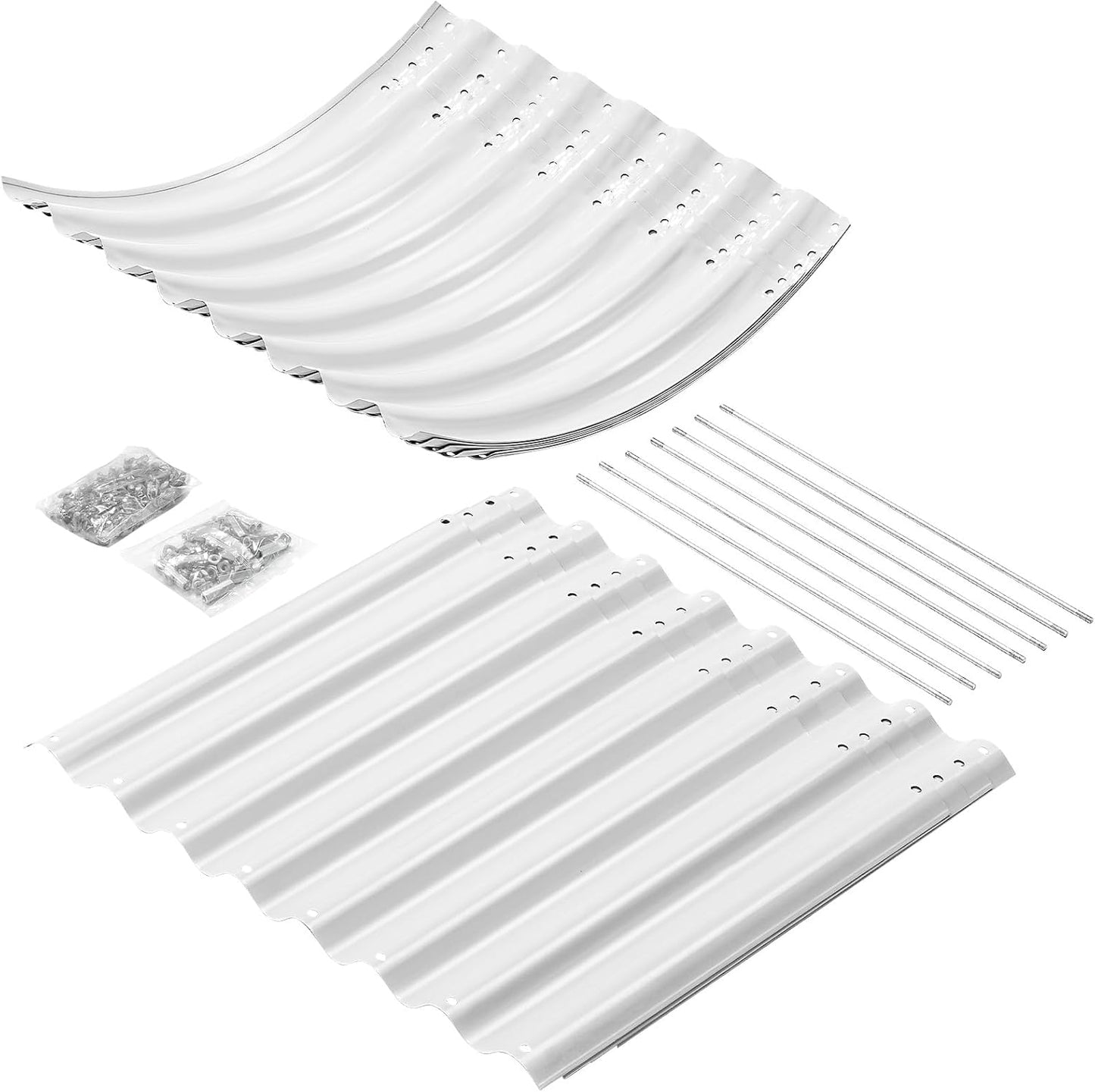 Land Guard 24“ Tall 4×2ft Galvanized Raised Garden Bed Kit, Galvanized Planter Garden Boxes Outdoor, Oval Large Metal Raised Garden Bed for Vegetables(Pearl White, 4×2×2ft)