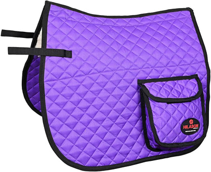 HILASON Western Horse Luxury Quilted Saddle Pads with Pockets | Pad