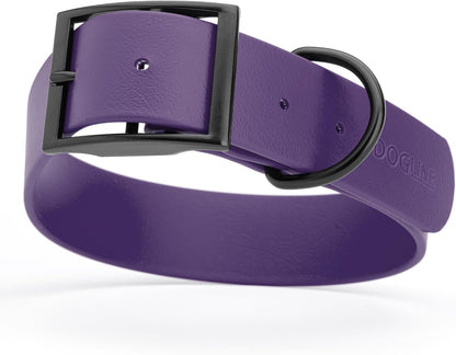 Dogline Biothane Waterproof Dog Collar Strong Coated Nylon Webbing with Black Hardware Odor- Proof for Easy Care Easy to Clean High Performance Fits Small Medium or Large Dogs, Violet Purple