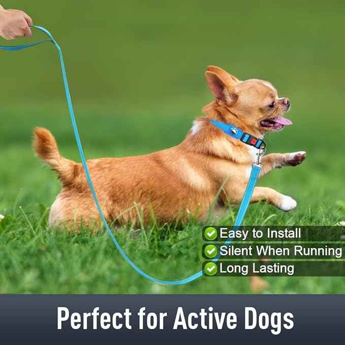 AirTag Dog Collar with AirTag Holder Compatible for Air Tag, Reflective Soft Padded, Safety Locking Buckle, Adjustable Nylon for Small Medium Large Dogs (SkyBlue,XS)