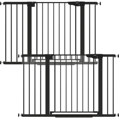 Cumbor 2 Pack 29.7"-48" Baby Gate for Stairs, Mom's Choice Awards Winner-Dog Gate for Doorways, Pressure Mounted Auto-Close Pet Gates for Dogs Indoor, Safety Child Gate with Easy Walk Thru Door,Black