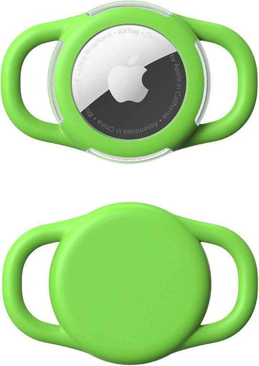Waterproof Airtag Holder for Dog Collar, Soft Full-Body Protective Airtag Holder for Dog & Cat Collars, Ultra-Durable, Easy Installation, Lightweight Clear Airtag Case (Green, Small)
