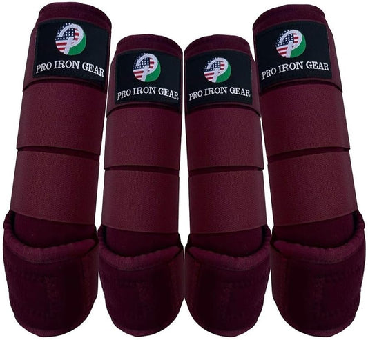 Horse Medicine Brushing Boots Leg Wraps Protection Gear Set of 2 and Set of 4 in 14 Colors