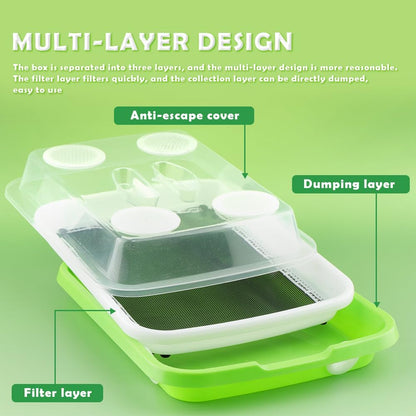 1 Pack Mealworms Breeding Kit Mealworms Keeper with 2 Pcs Insect Stainless Steel Tweezers to Breed Live Worms for Reptile Bearded Dragon Leopard Gecko Lizard Frog Bird Chicken