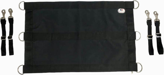 Majestic Ally 1200D 29"x19" Horse Stall Guard with Replaceable and Adjustable Length Straps and Replaceable Hardware (Black Black)