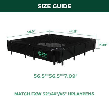 FXW Homeplus Unleashed Indoor Dog Playpen - Stress-Free and Safe Play, Heavy Duty 40 Inch 8 Wire Panels with Playpen Cover for Medium and Large Dogs, Black│Patented