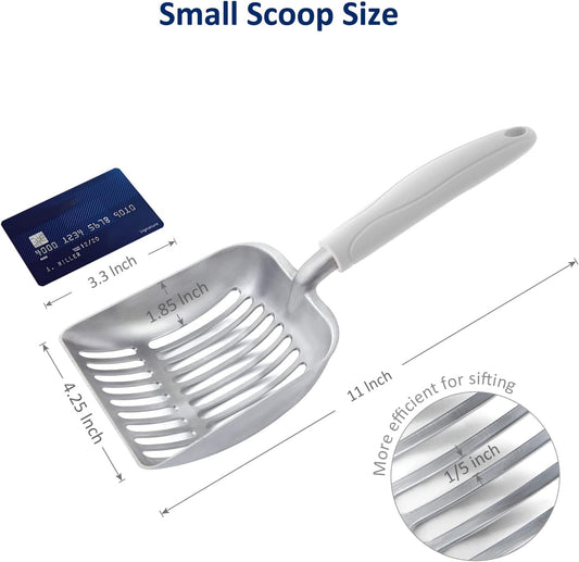 WePet Cat Litter Scoop, Aluminum Alloy Sifter, Kitty Metal Scooper, Deep Shovel, Long Handle, Poop Sifting, Kitten Pooper Lifter, Durable, Heavy Duty, for Litter Box