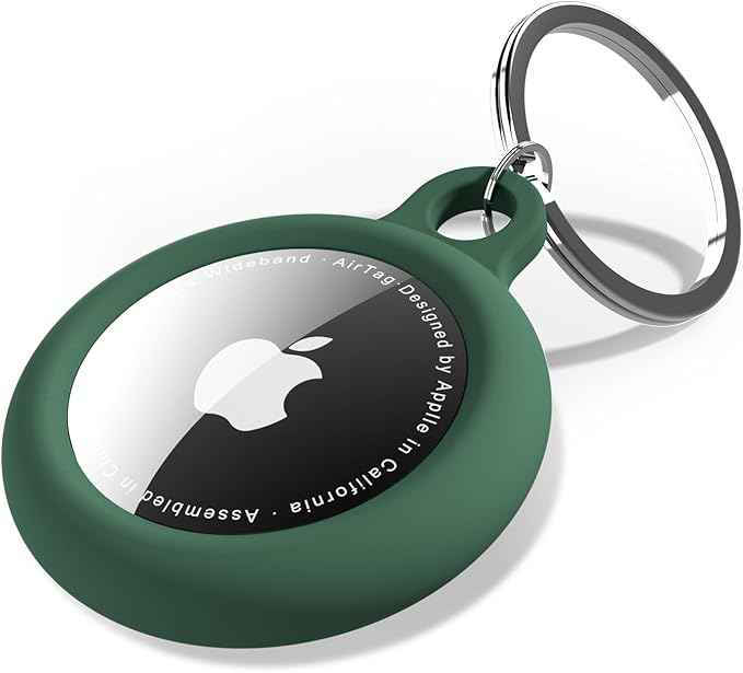 oakxco for Airtag Keychain Silicone, Airtag Holder with Key Ring, Air Tag Cover Cute Accessories for Kids, Luggage, Car Dog Collar, Car, Compatible with Apple Airtag Case Waterproof, Dark Green