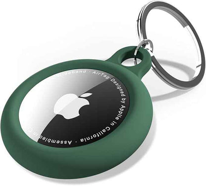 oakxco for Airtag Keychain Silicone, Airtag Holder with Key Ring, Air Tag Cover Cute Accessories for Kids, Luggage, Car Dog Collar, Car, Compatible with Apple Airtag Case Waterproof, Dark Green