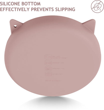 Coomazy Silicone Slow Feeder Dog Cat Bowls, Interactive Puzzle Toy for Pets Food Training, Keeps Dogs Cats Busy, Prevents Puppy Kitty Overeating (Dusty Pink, 1.4Cup)