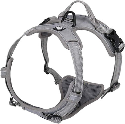 TRUE LOVE Adjustable No-Pull Dog Harness Reflective Pup Vest Harnesses Comfortable Control Brilliant Colors Truelove TLH5651(Gray,XL)