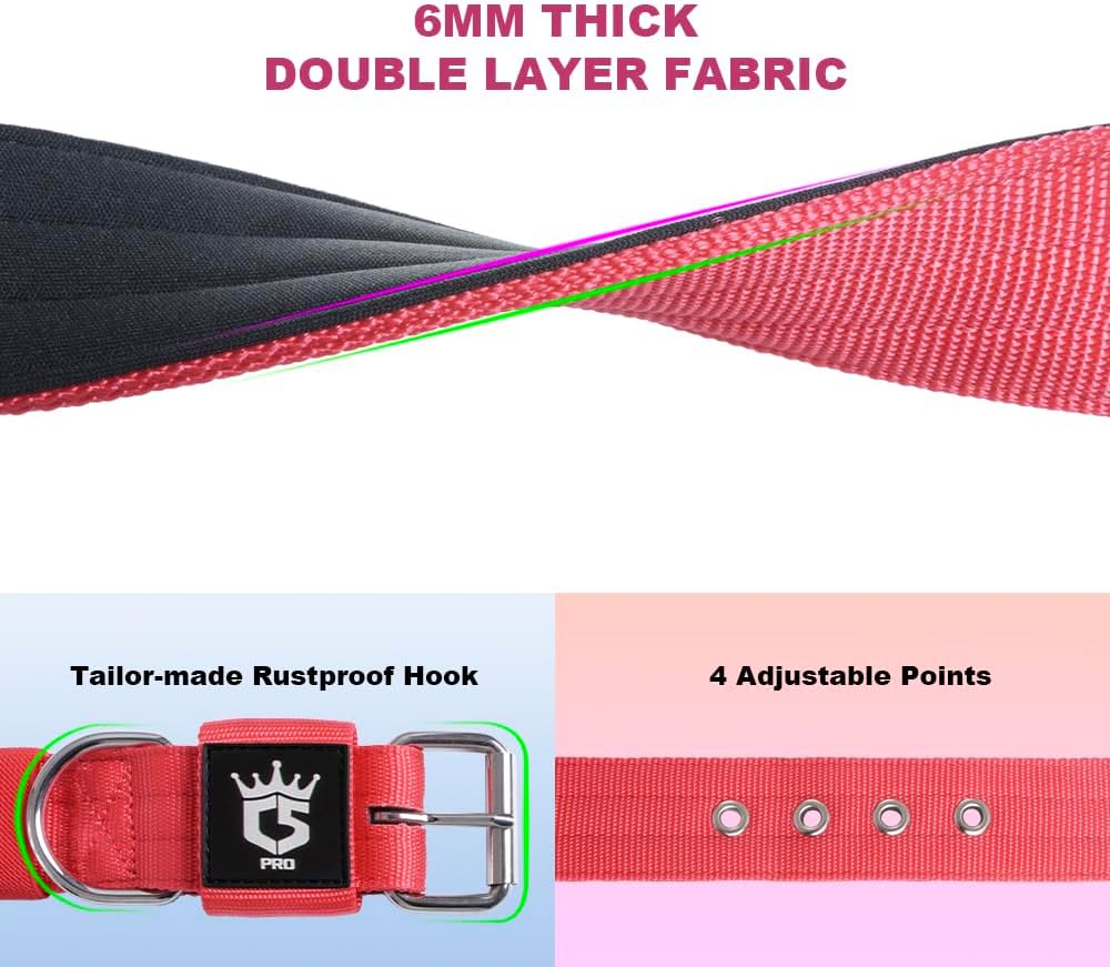 TSPRO Tactical Dog Collar 1.5 Inch Wide Thick Dog Collars with Heavy Duty Metal Buckle, Durable, Strong, Adjustable for Medium to Large Dogs (Orange L)