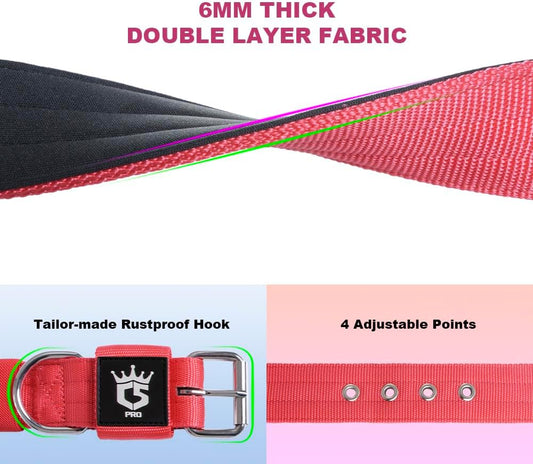 TSPRO Tactical Dog Collar 1.5 Inch Wide Thick Dog Collars with Heavy Duty Metal Buckle, Durable, Strong, Adjustable for Medium to Large Dogs (Pink M)