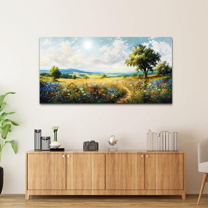 hyidecorart Large Wall Art For Living Room Bedroom Wall Decor Pictures Artworks Nature Field Scenery Abstract Painting Modern Wall Decorations For Office Canvas Prints Home Art Decor Ready To Hang