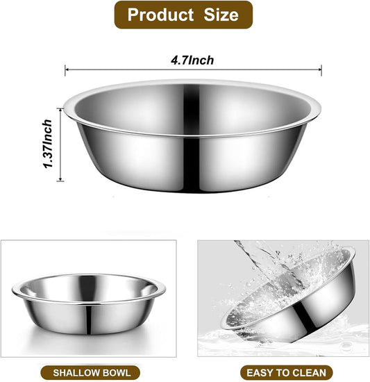Stainless Steel Raised Cat Food Bowl for 3 Bowls, 4.7-Inch Replaceable Cat Bowl, 3 Pack ďźOnly fit 4.7 inch 3 Bowlsďź