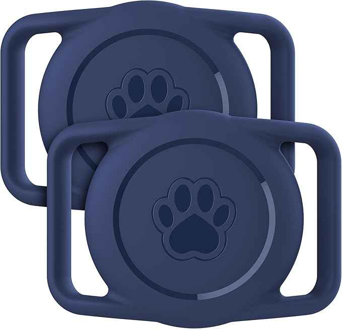 2 Pack for Airtag Dog Collar Holder,IPX8 Waterproof for air Tags-2 Pack,for Apple GPS Tracker Accessories丨Compatible with Apple AirTags丨Fits≤ 1.2" Width Collar for Dog cat Pets（Blue）