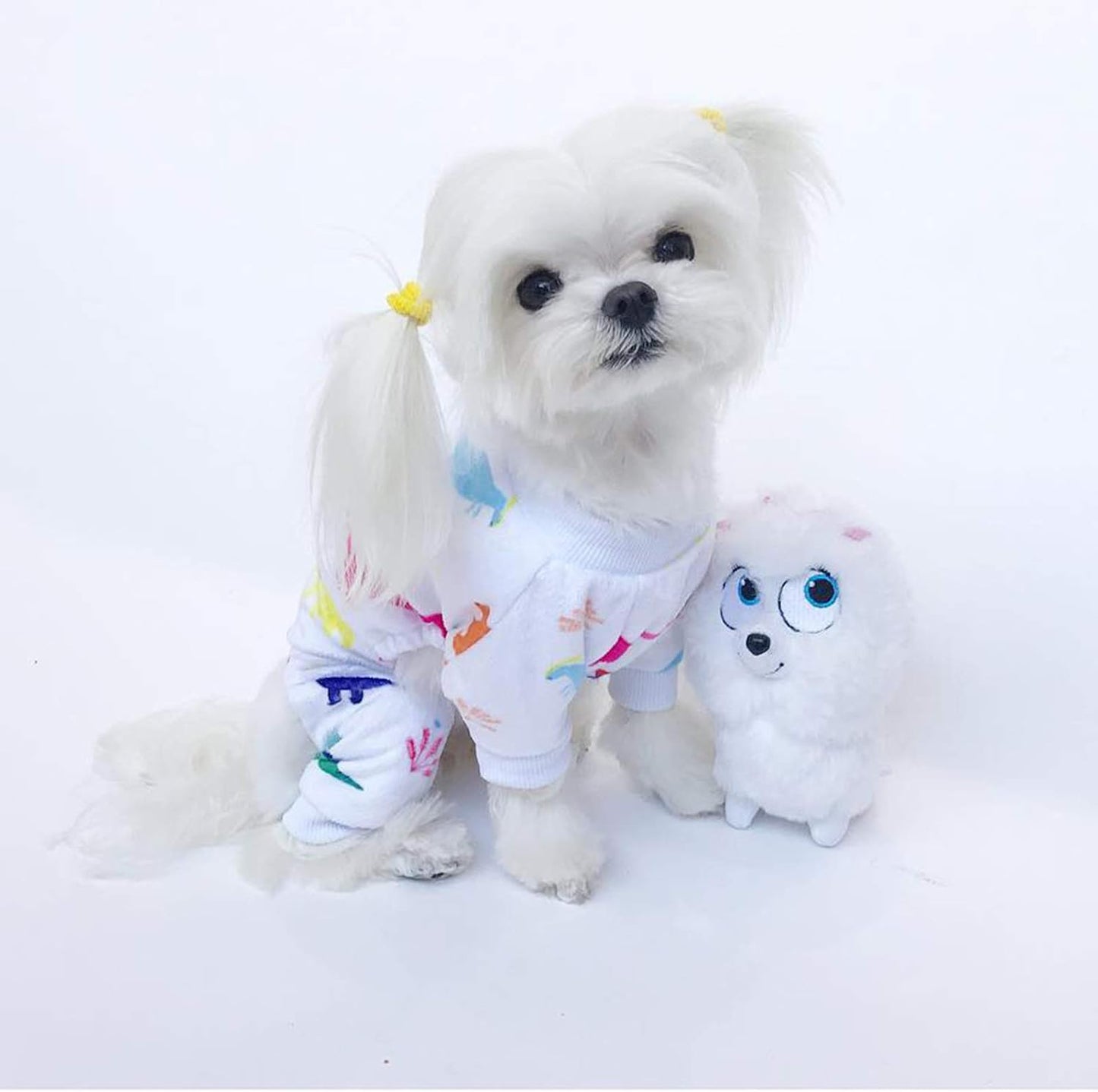 CuteBone Dog Halloween Pajamas Puppy Onesies Small Dogs Soft Pjs Coat Cat Apparel Comfy Pet Christmas Clothes Outfit Doggie Bodysuit PJD03