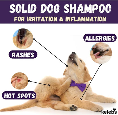 Kelebs Dog Shampoo | Allergies and itching | Dog Shampoo for Sensitive Skin | All Natural Dog Soap Bar with Lavender Oil & Oatmeal | No Plastic Vegan | 9 - Value Pack