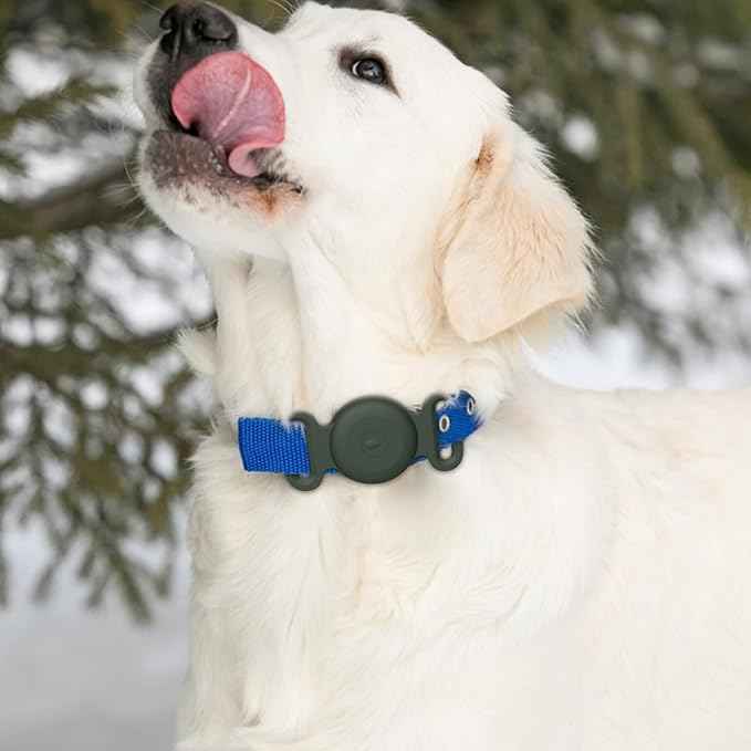 2 Pack Case for Airtag Dog Cat Collar Holder, Soft Silicone Anti-Lost Waterproof Protective Case Compatible with Apple Airtag, for Pet Dog Cat Collars Holder